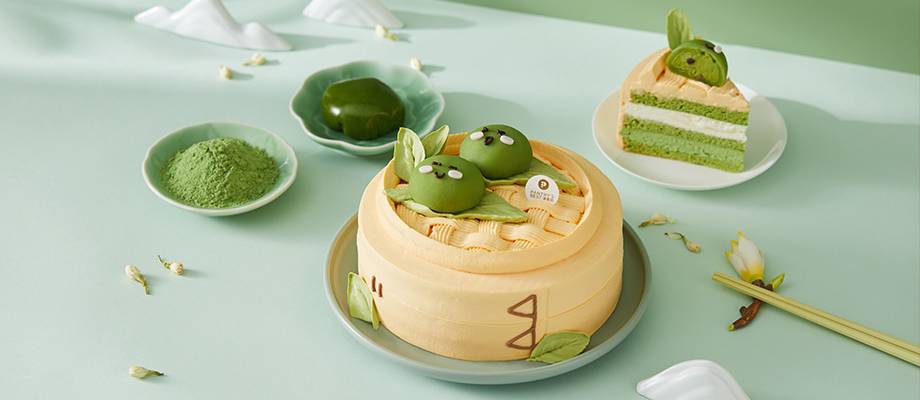 Wheatgrass & Jasmine Cake with Qing Tuan